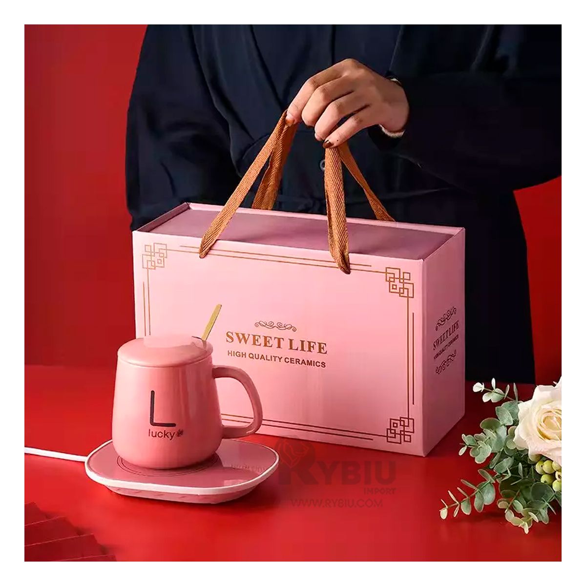 GENERICO - Pack Estilizado Taza en Rosado Y+Regalo Stickers