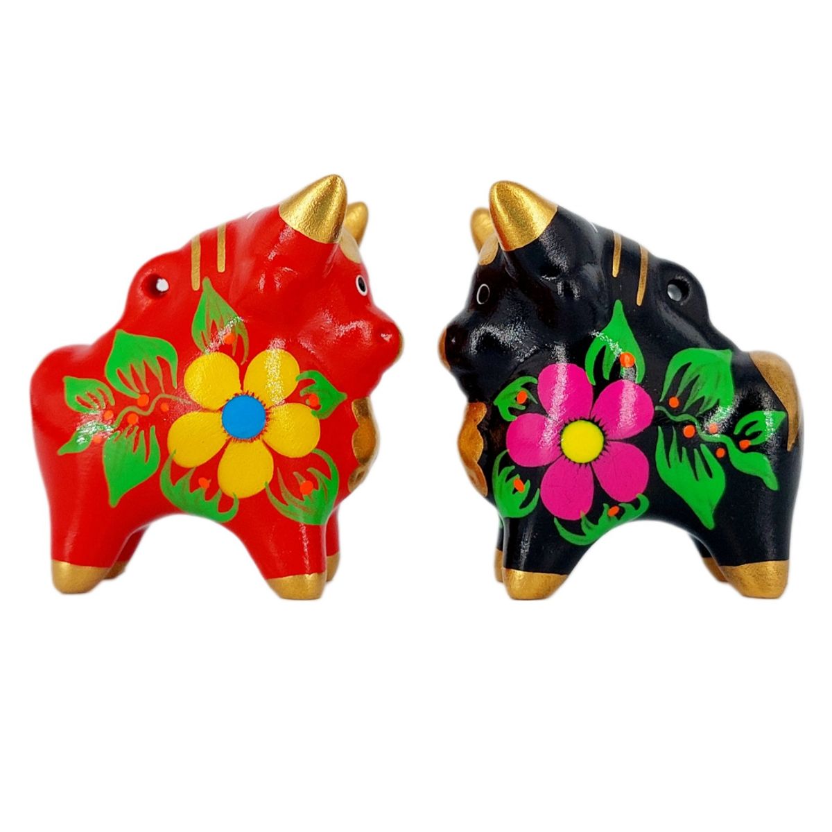 GENERICO - Pareja de Toritos de Pucará de 5 cm. , Artesanía Peruana