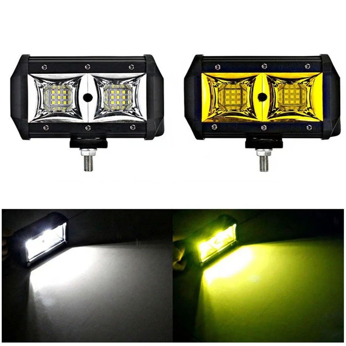 GENERICO - Faro Led Cob Luz Amarillo 96w 4x4 1pcs