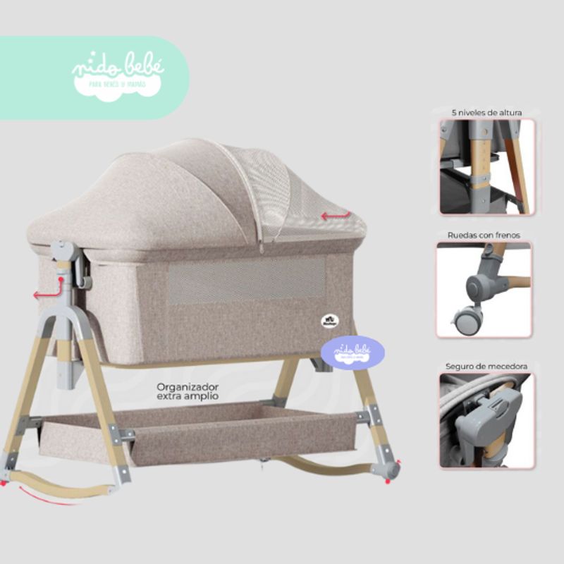 GENERICO - Cuna Colecho de bebe NEST BEIGE