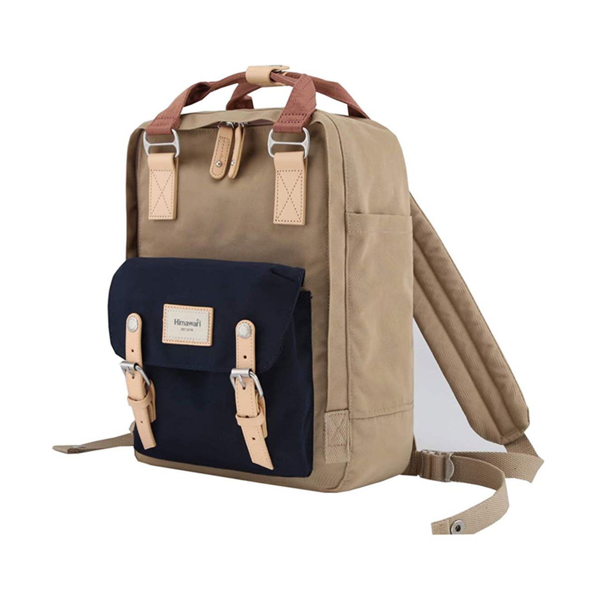 HIMAWARI - Himawari - Mochila escolar o viaje porta Laptop H188L-57 Beige y Azul