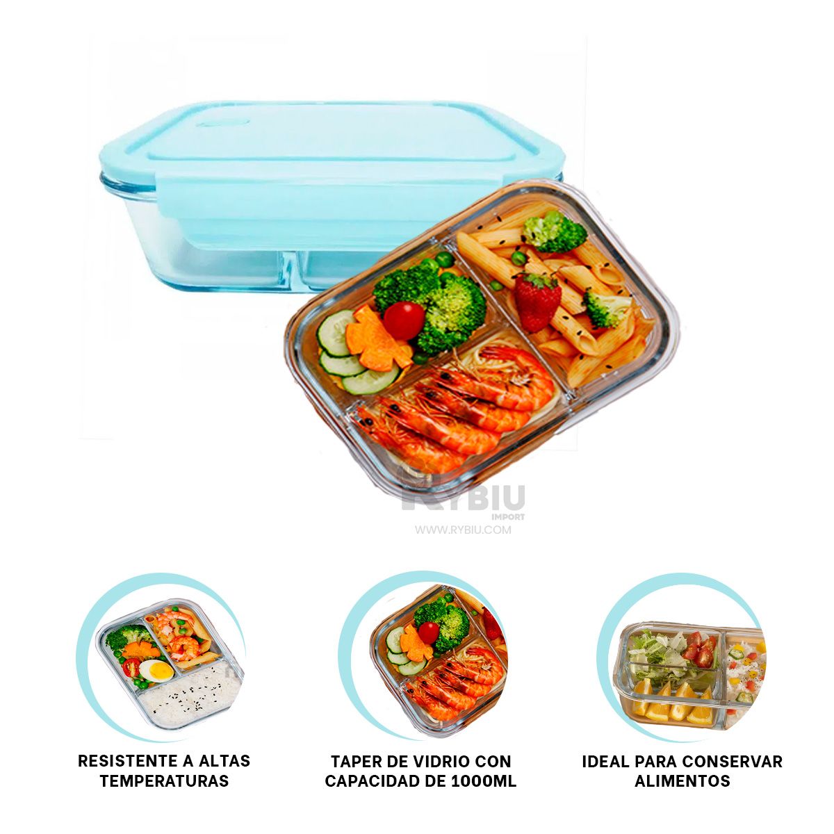 RYBIU IMPORT - Taper Resistente de 3 Secciones en Celeste Y+Regalo Agendita