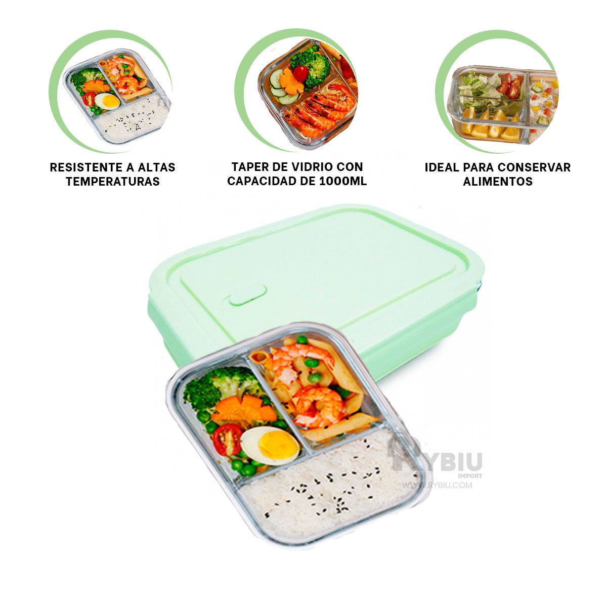 RYBIU IMPORT - Taper Resistente de 3 Secciones en Verde Y+Regalo Agendita