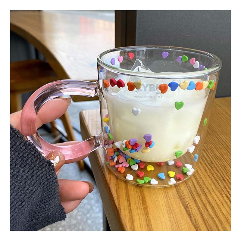 RYBIU IMPORT - Tazon Estilizado Color Transparente Y+Regalo Agendita