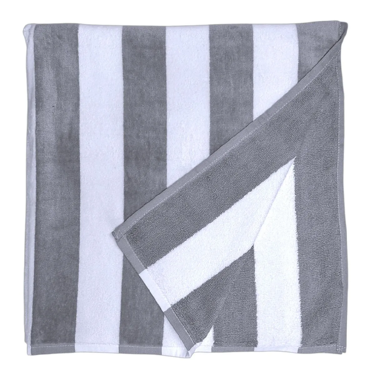 MAGE DISTRIBUTION - Toalla de Playa Gris con Blanco 90cm x 180cm