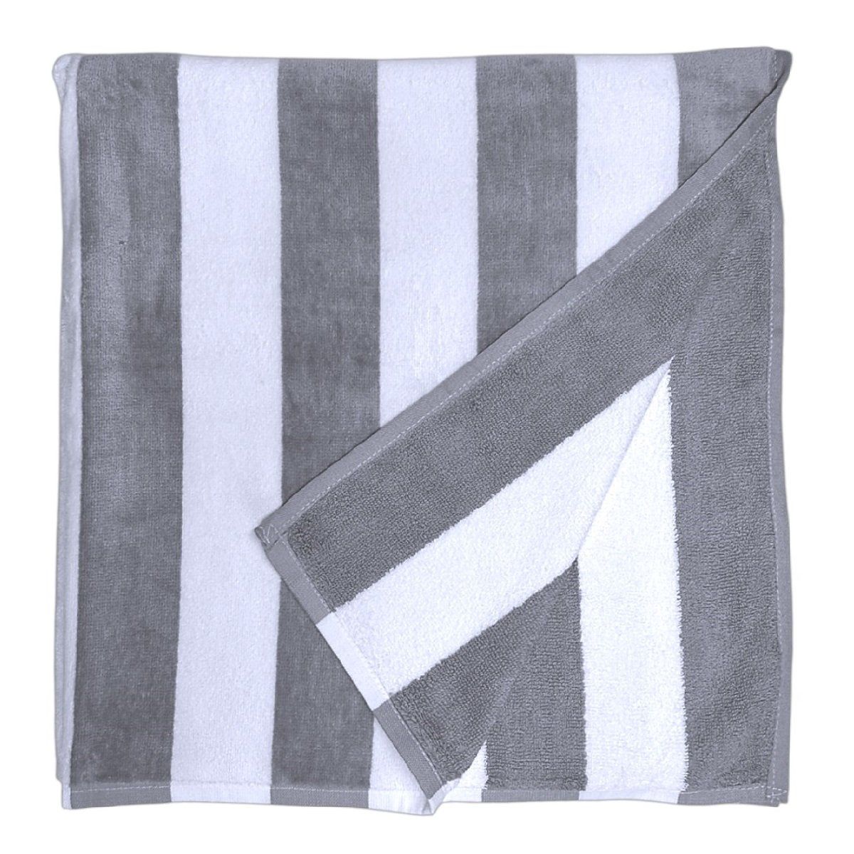 MAGE DISTRIBUTION - Toalla de Playa Gris con Blanco 90cm x 180cm