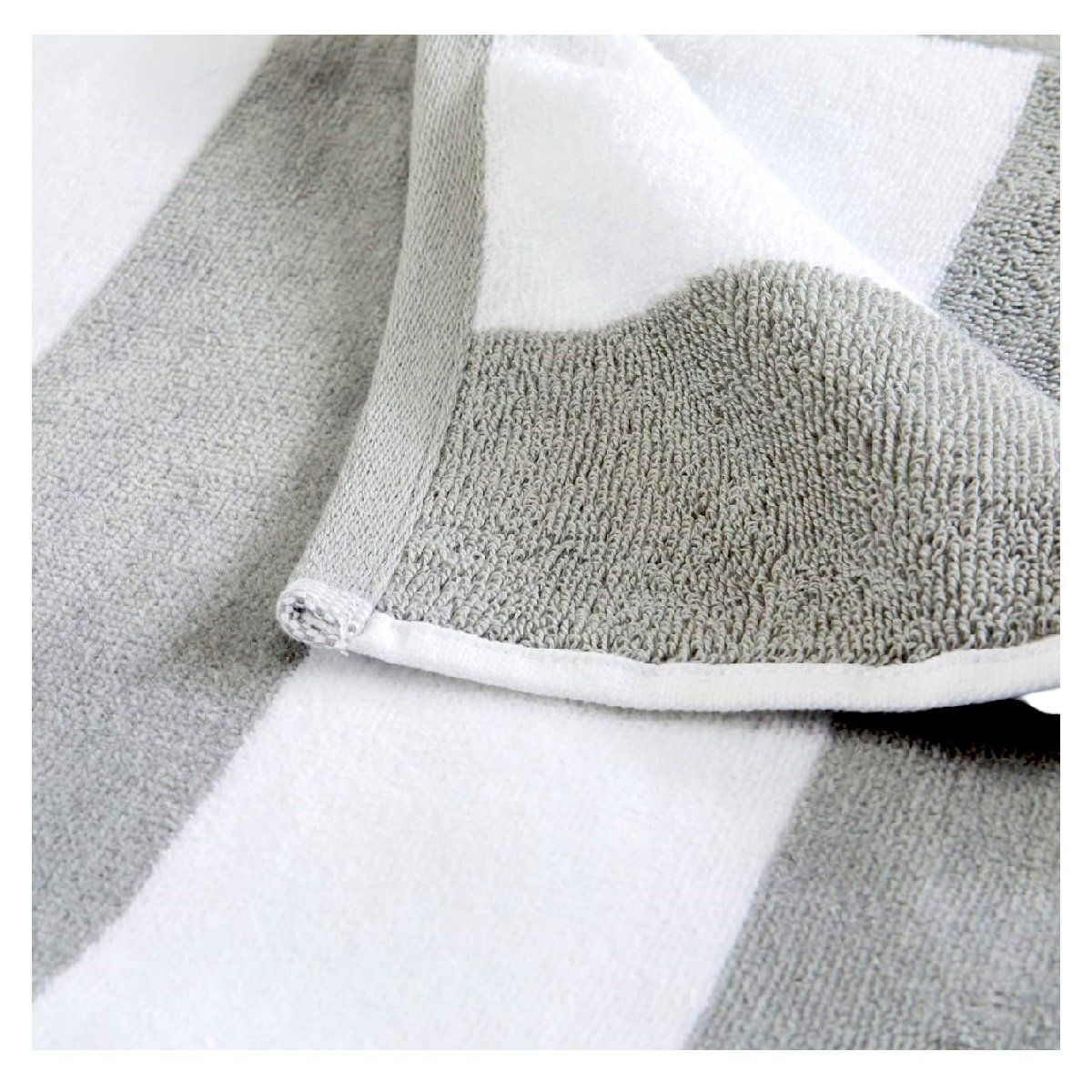 MAGE DISTRIBUTION - Toalla de Playa Gris con Blanco 90cm x 180cm