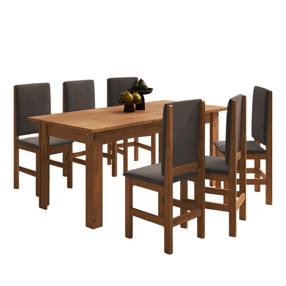 2020 HOME PERU - Juego de Comedor 6 Sillas Madera Marrón