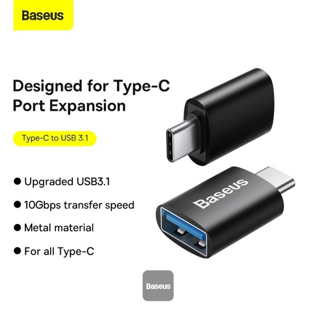 BASEUS - BASEUS OTG Adaptador Tipo C a USB