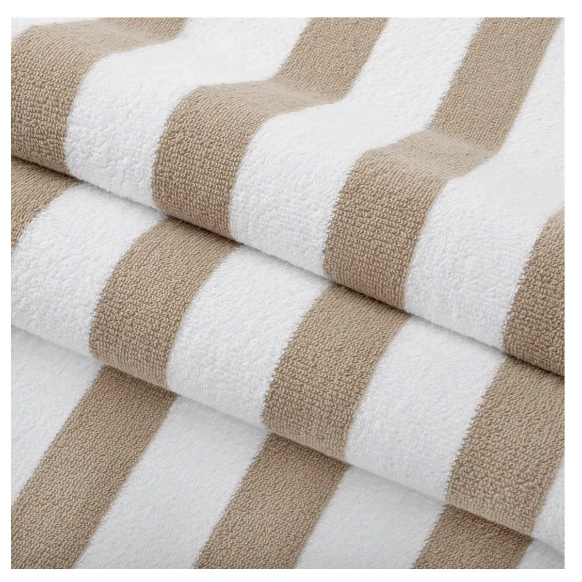 MAGE DISTRIBUTION - Toalla de Playa Marrón Arena con Blanco 90cm x 180cm