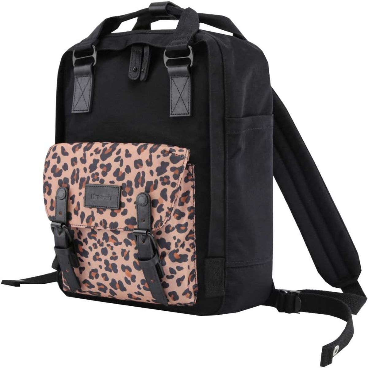 HIMAWARI - Himawari - Mochila escolar o viaje porta Laptop - Leopardo y Negro