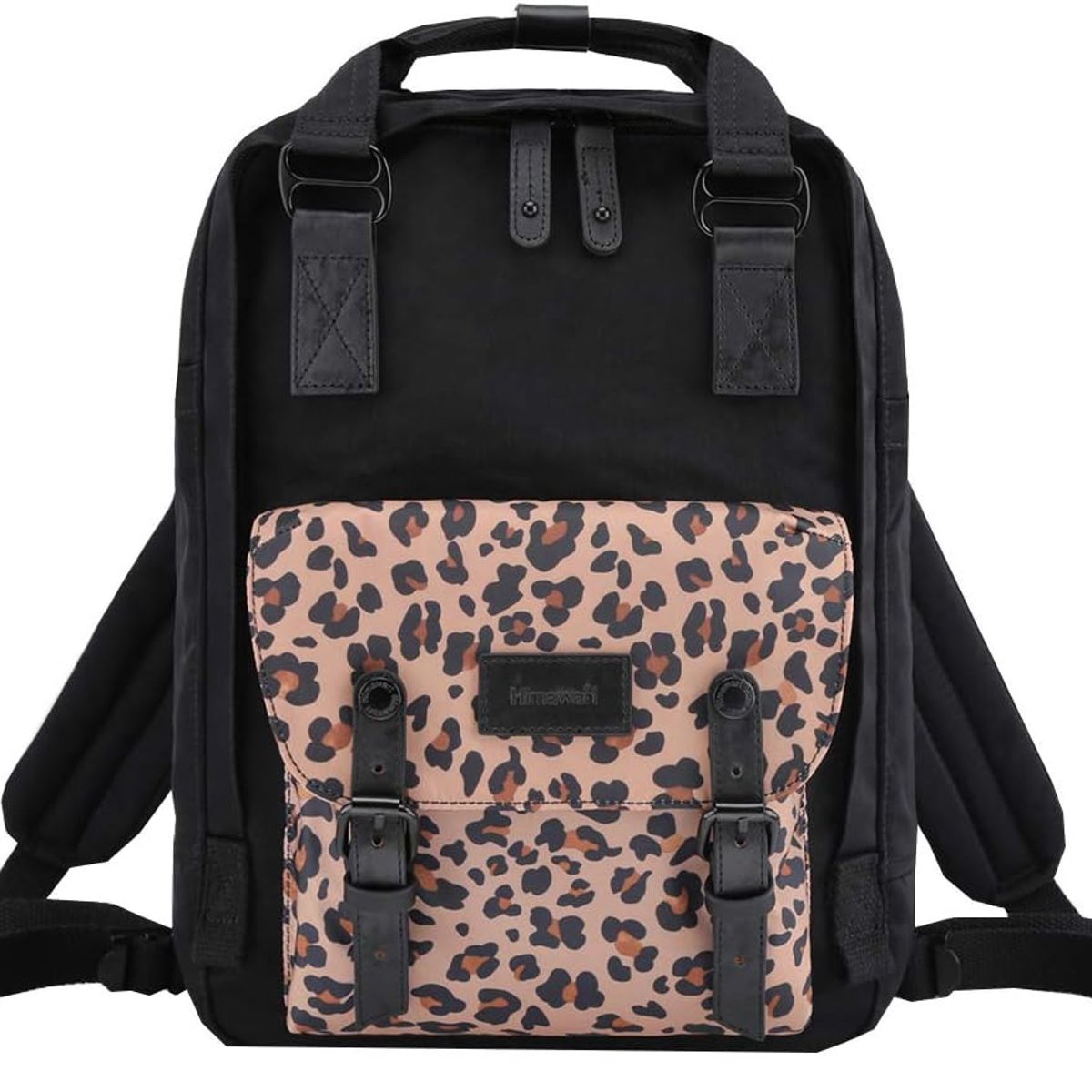 HIMAWARI - Himawari - Mochila escolar o viaje porta Laptop - Leopardo y Negro