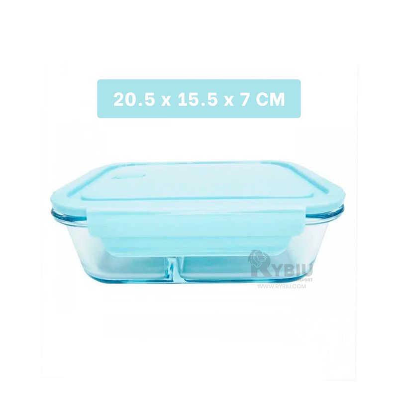 RYBIU IMPORT - Recipiente Moderno de 3 Huecos en Celeste Y+Regalo Agendita