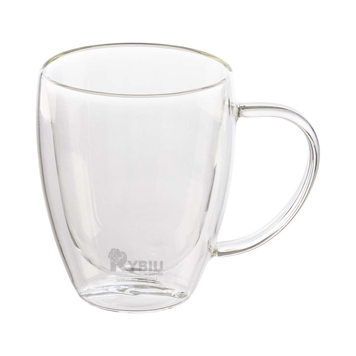 RYBIU IMPORT - Vaso con Mango 300ML Transparente Y+Banderitas Adhesivas