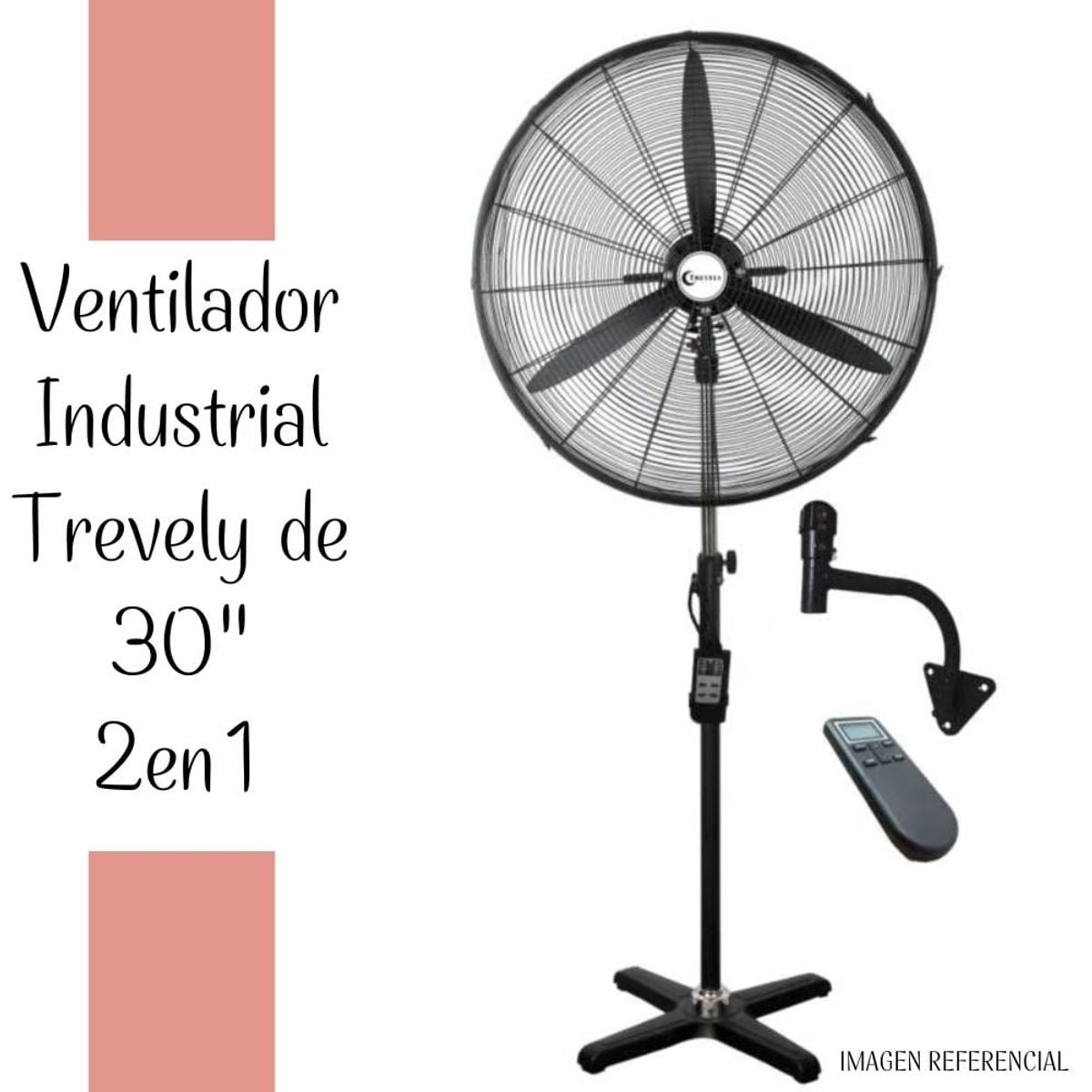 TREVELY - Ventilador Industrial Trevely 30" 2 en 1 con Control Remoto– 230 watts
