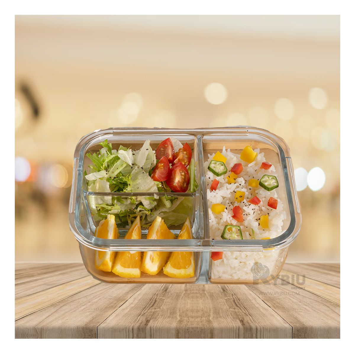 GENERICO - Taper de Calidad de 3 Espacios en Rosado Y+Regalo Stickers