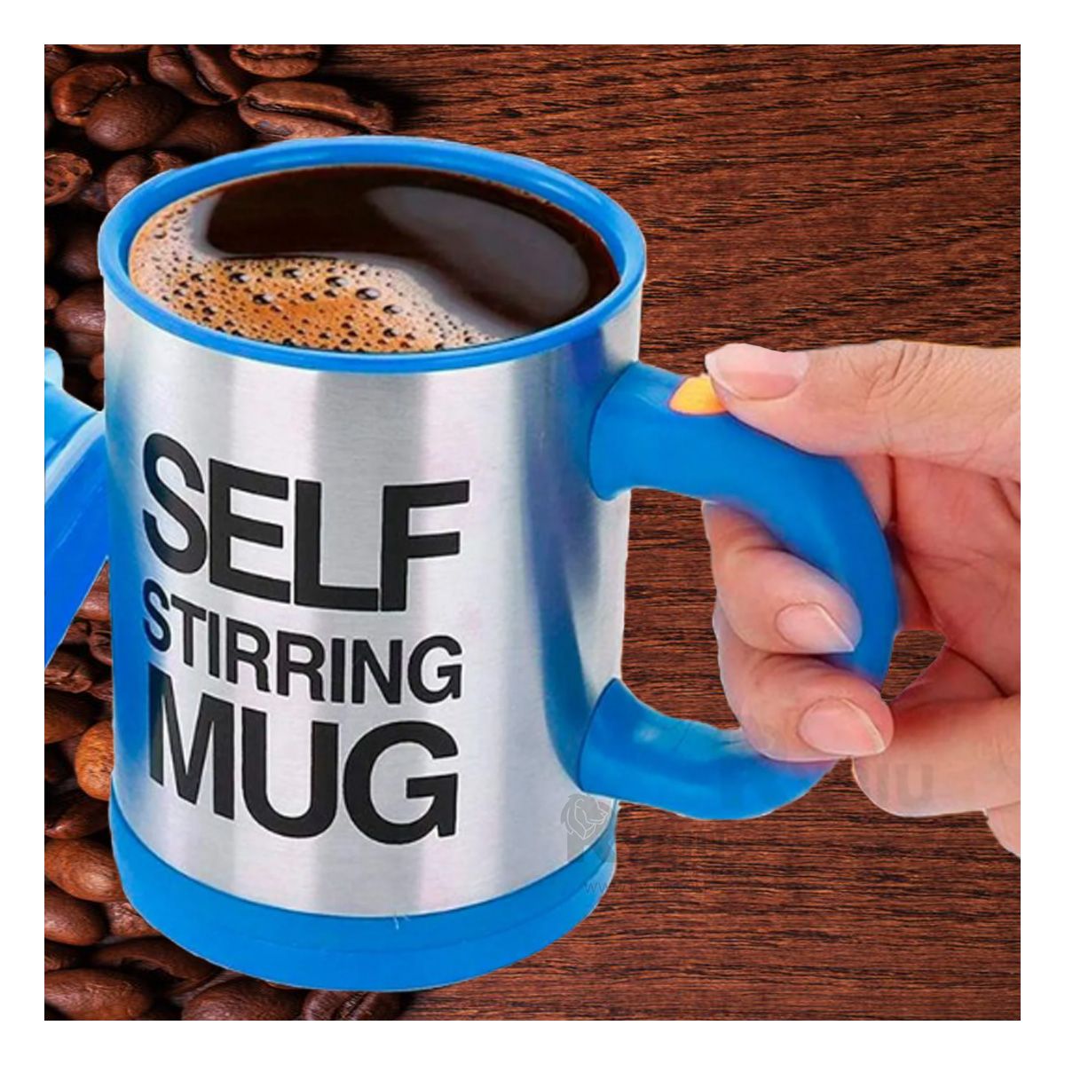 RYBIU IMPORT - Taza Batidora de 400 ml con 2 Pilas AAA en Tono Azul