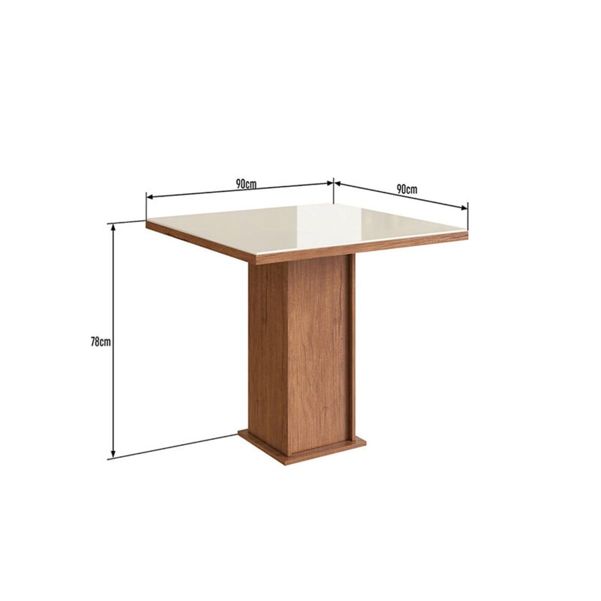 2020 HOME PERU - Juego de Comedor Vidrio 4 Sillas Madera Marrón - Blanco