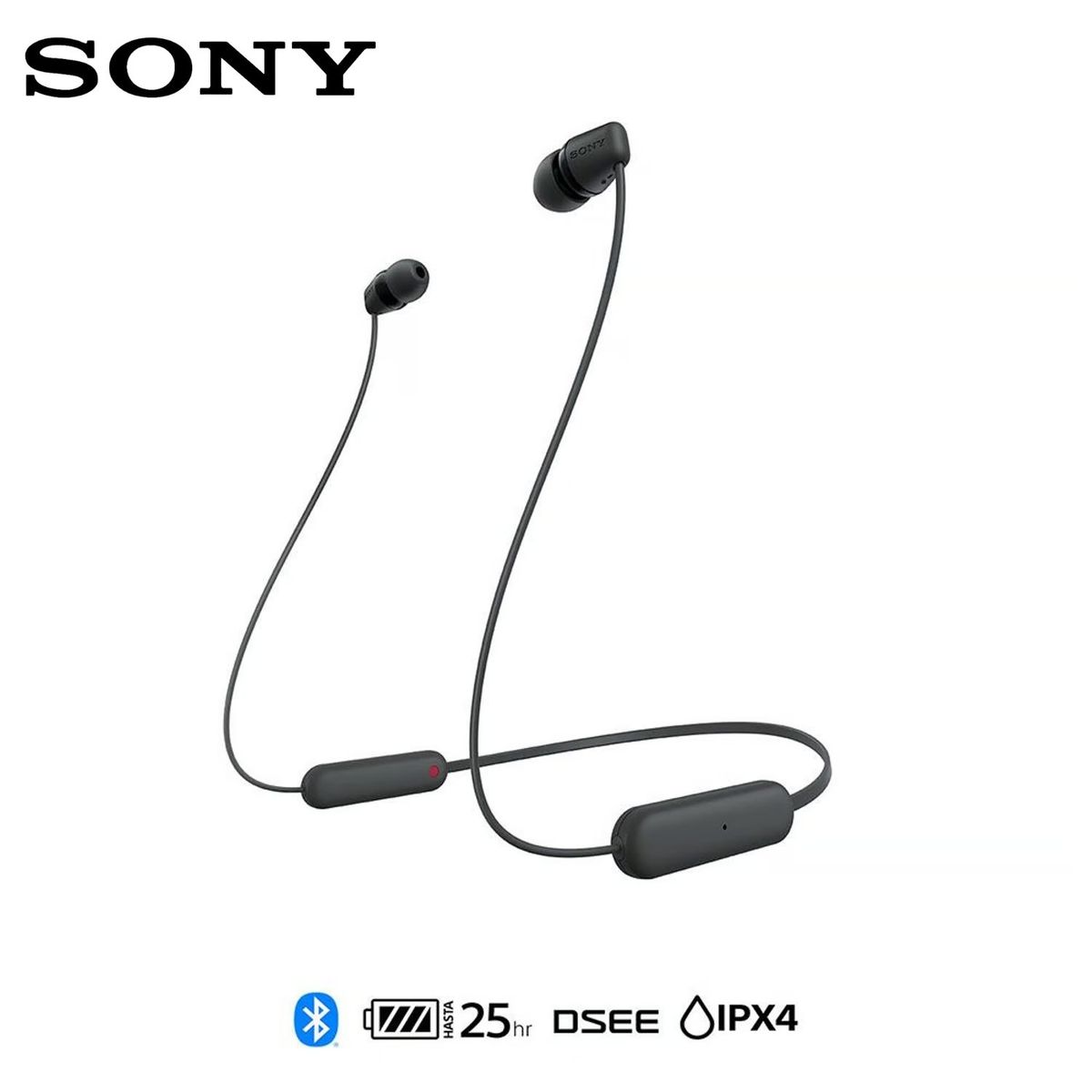 SONY - Audífono In Ear Bluetooth Sony WI-C100/BZ  UC Negro