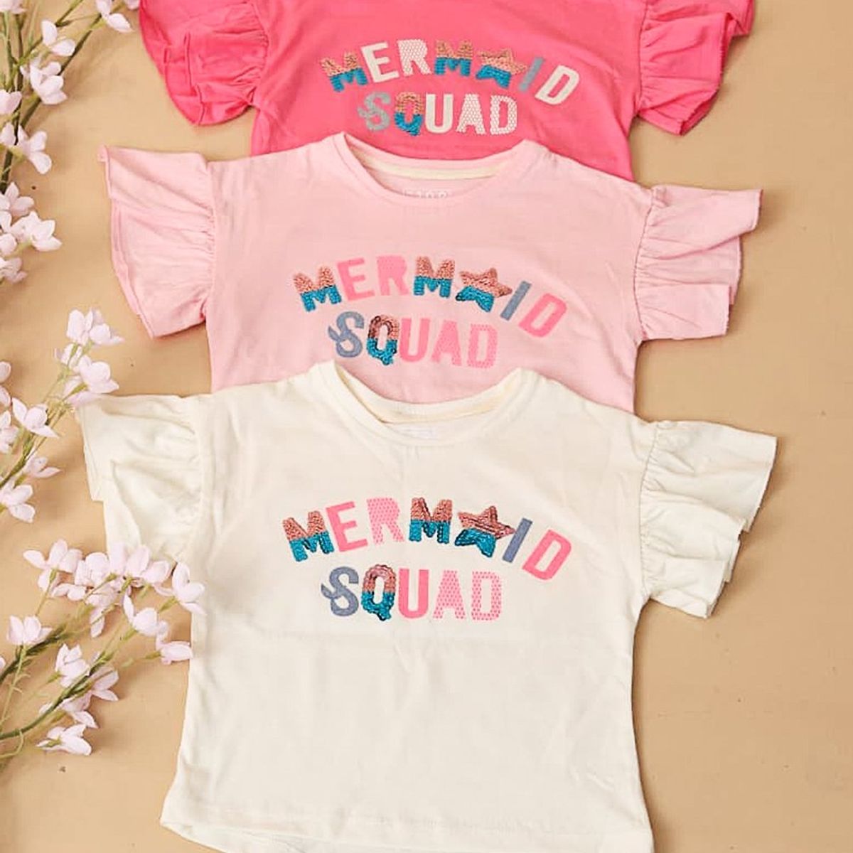 GENERICO - Polo Básico Niña Cuello Redondo Alto Samantha Color Crema Estacion 108