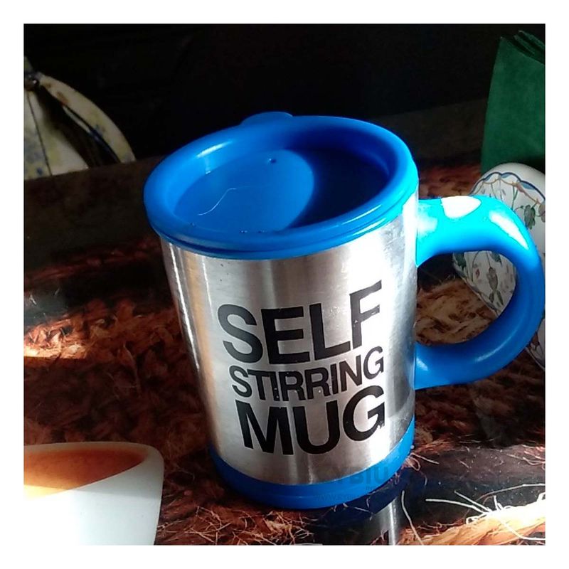 GENERICO - Taza Mezcladora de 400 ml Color Azul Y+Papel de Regalo