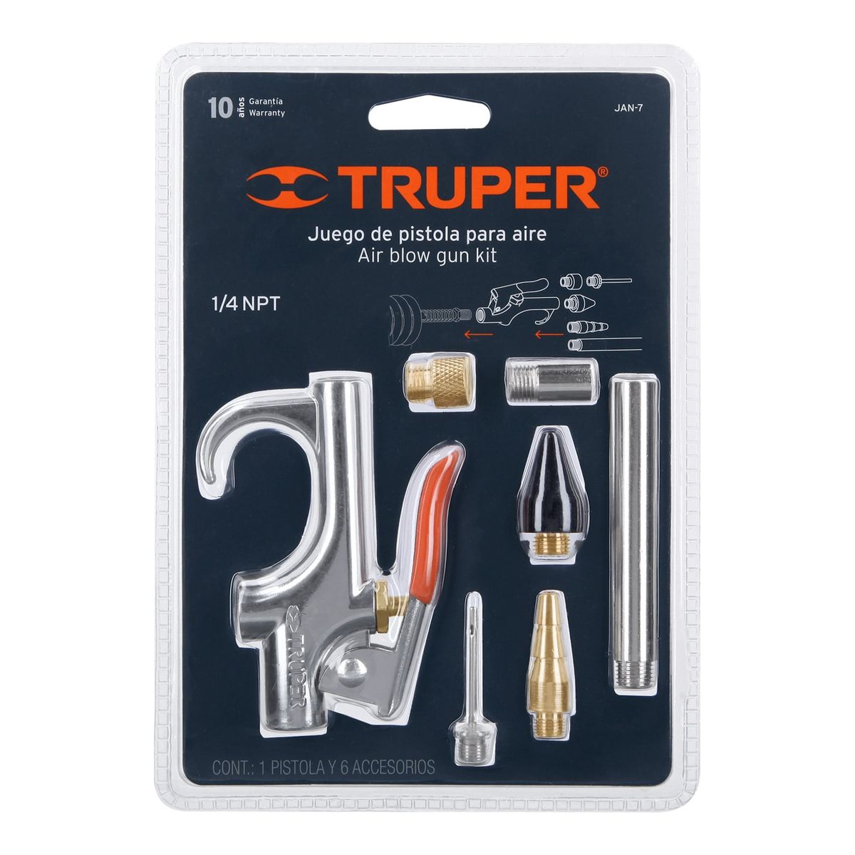 TRUPER - Juego de Pistola Sopleteadora con boquillas y Accesorios 19078 Truper