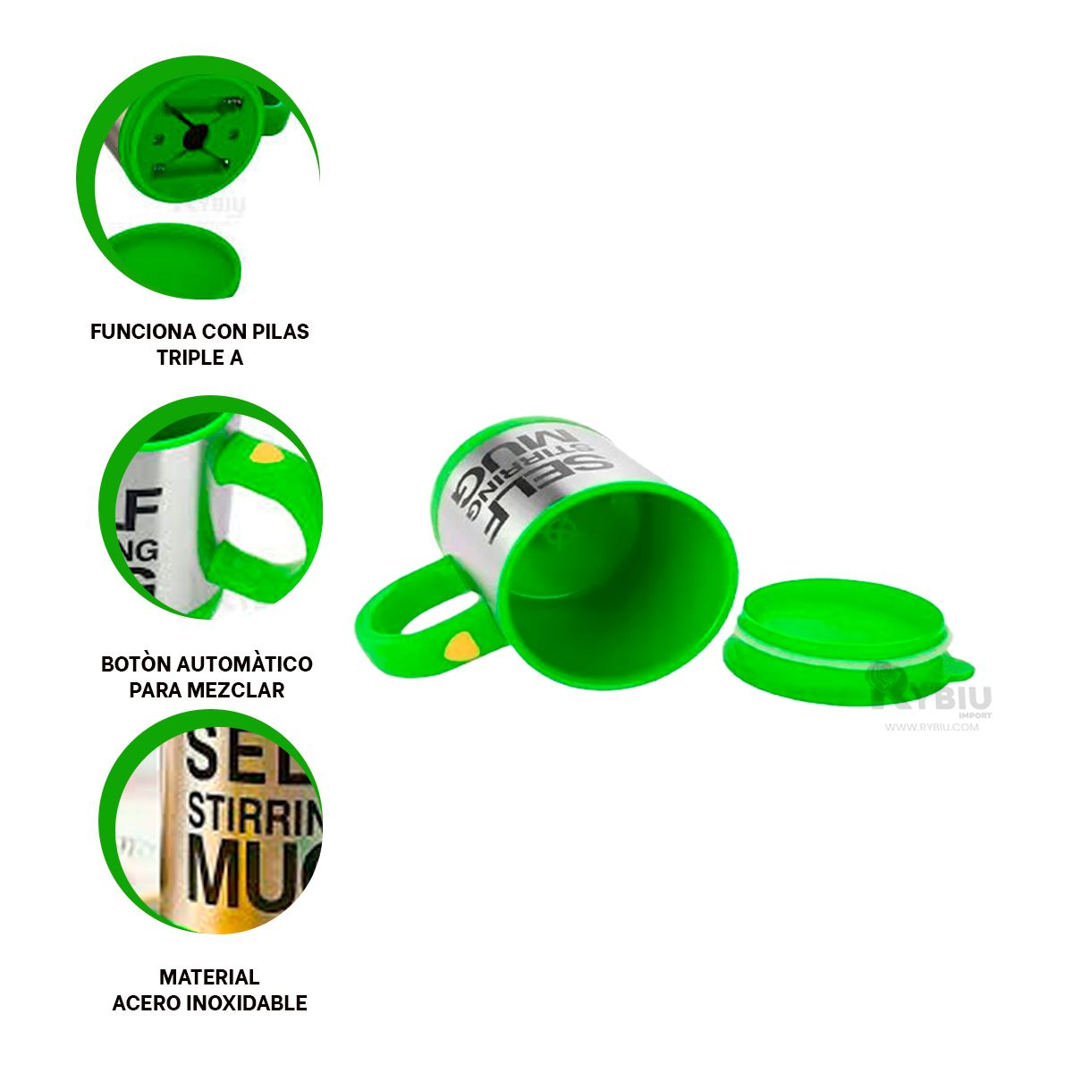 RYBIU IMPORT - Vaso Juntador de 400 ml en Verde Y+Regalo Stickers