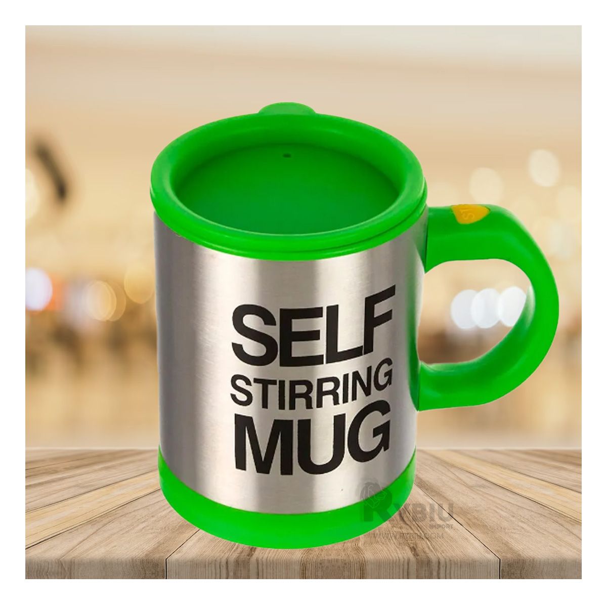 RYBIU IMPORT - Taza Batidora de 400 ml con 2 Pilas AAA en Tono Verde