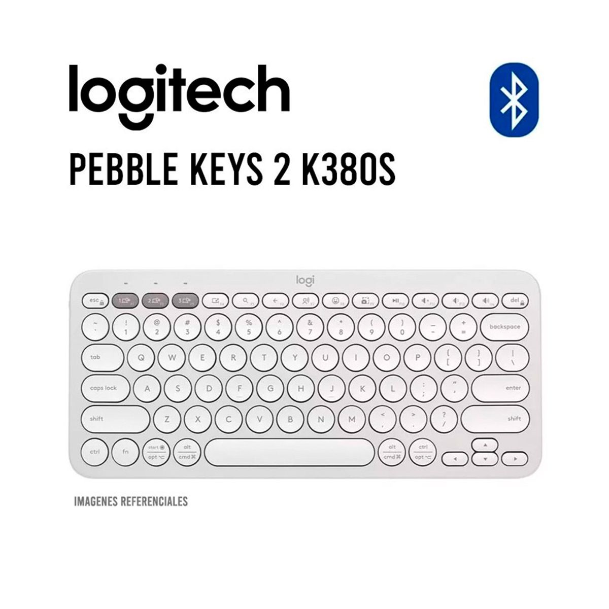 LOGITECH - Teclado Bluetooth Pebble Keys 2 K380s White