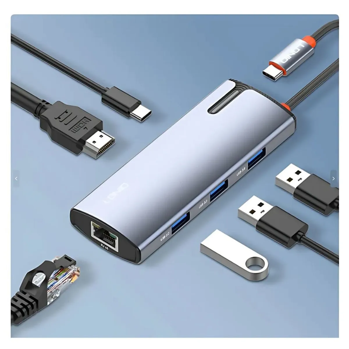 LDNIO - Adaptador HUB multipuertos 6 en 1 con 4K HD LDNIO