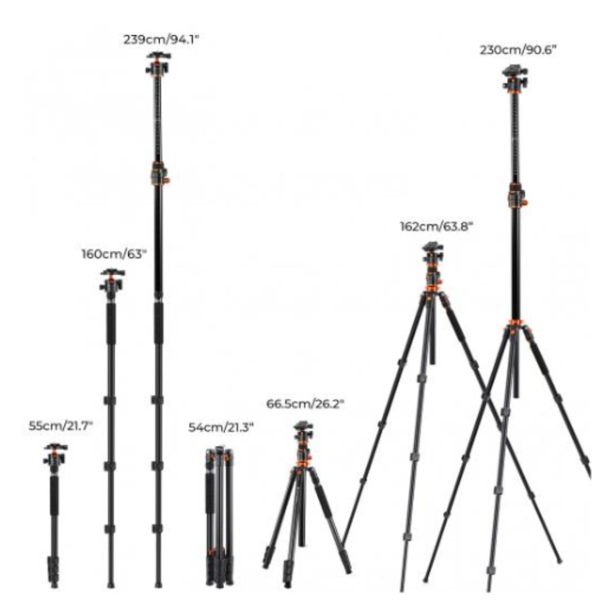 K&F CONCEPT - TRIPODE DE CAMARA K&F KF09119 T254A7+BH-28L