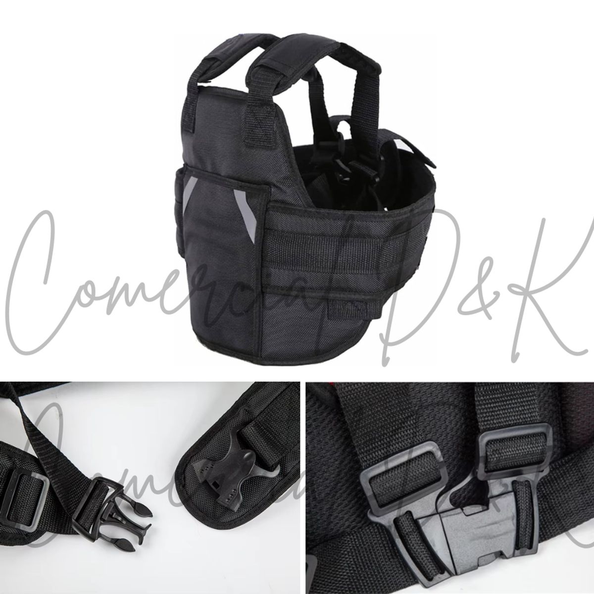 GENERICO - Arnes de SEGURIDAD NEGRO para niño en moto y bicimoto