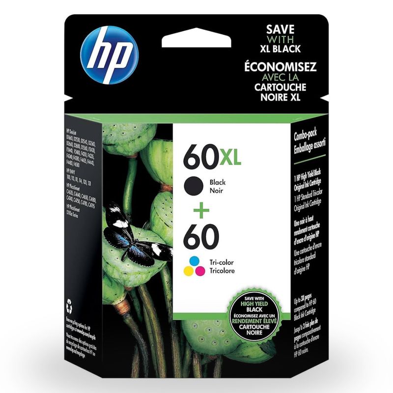 HP - Pack de Cartuchos de Tinta HP 60XL Negro y Tricolor Original