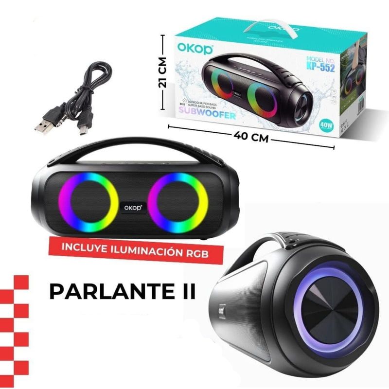 GENERICO - Parlante Portátil con Luces