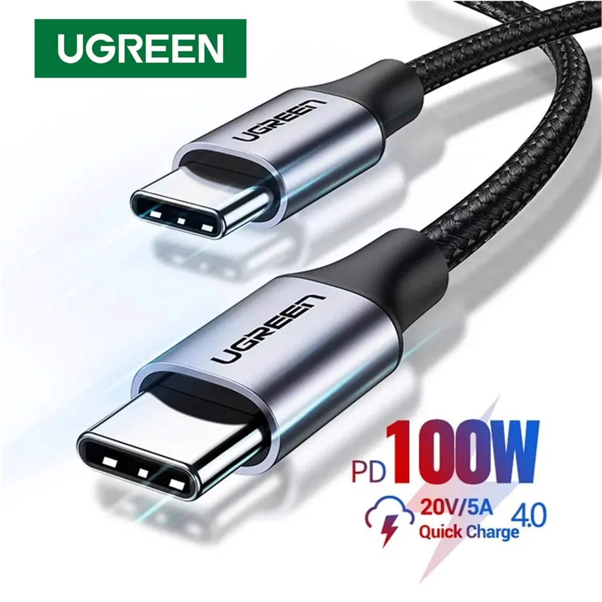 UGREEN - Cable USB C 3.2 Tipo C a Tipo C 1.5 Mts Gen1 480Gbps 4K UGREEN 100W
