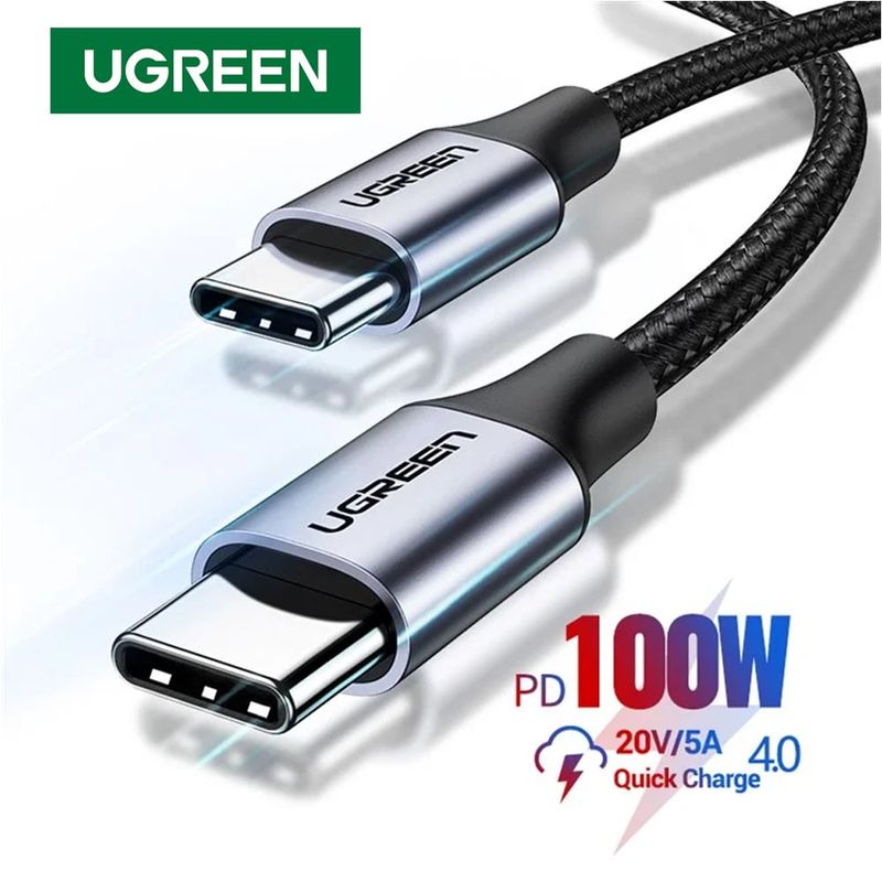 UGREEN - Cable USB C 3.2 Tipo C a Tipo C 1.5 Mts Gen1 480Gbps 4K UGREEN 100W