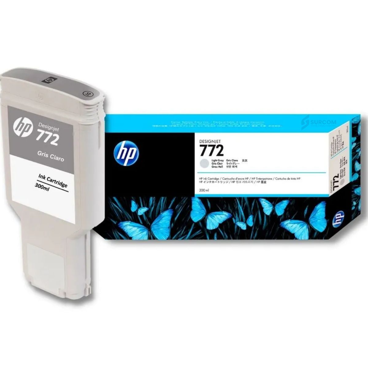 HP - Cartucho de Tinta HP 772 Light Gray (CN634A) Original 300 ml