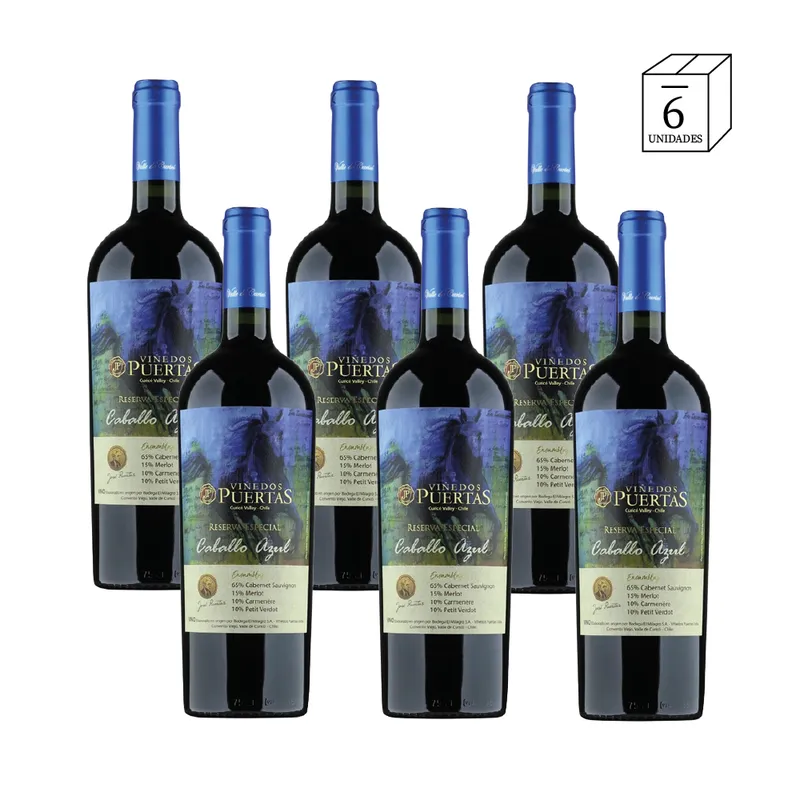VIÑEDOS PUERTAS - Viñedos puertas - Caballo Azul Reserva Especial 750ml  CAJAX6
