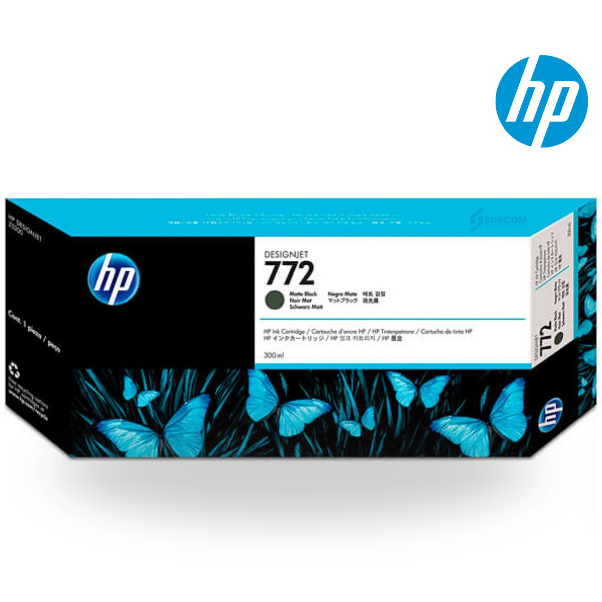 HP - Cartucho de Tinta HP 772 Matte Black (CN635A) Original 300 ml