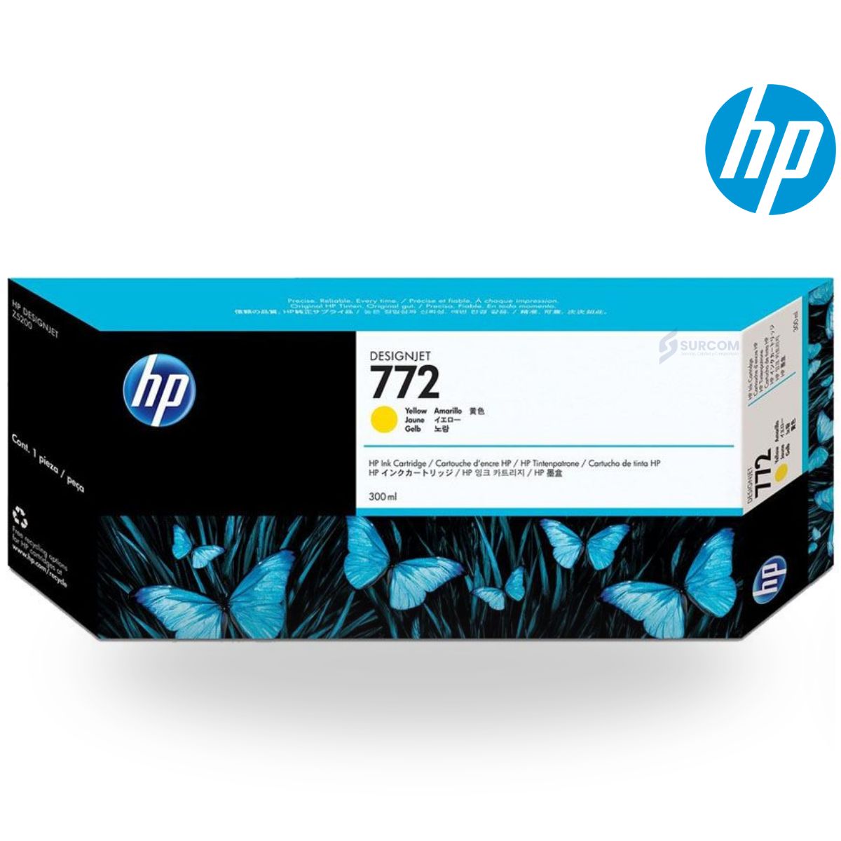 HP - Cartucho de Tinta HP 772 Yellow (CN630A) Original 300 ml