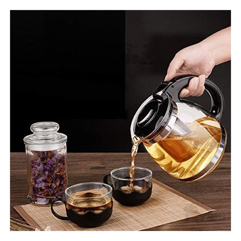 RYBIU IMPORT - Tetera Estetica para Cocina de Negro 2 LT Y+Regalo Stickers