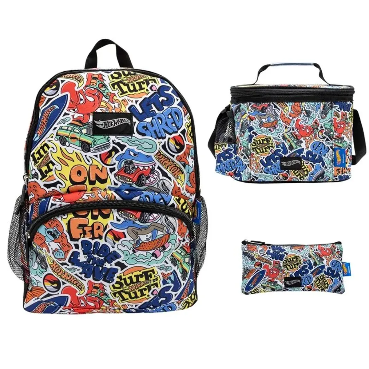 CHILDRENS CLUB - Set de Mochila escolar x3 piezas -  Hot Wheels
