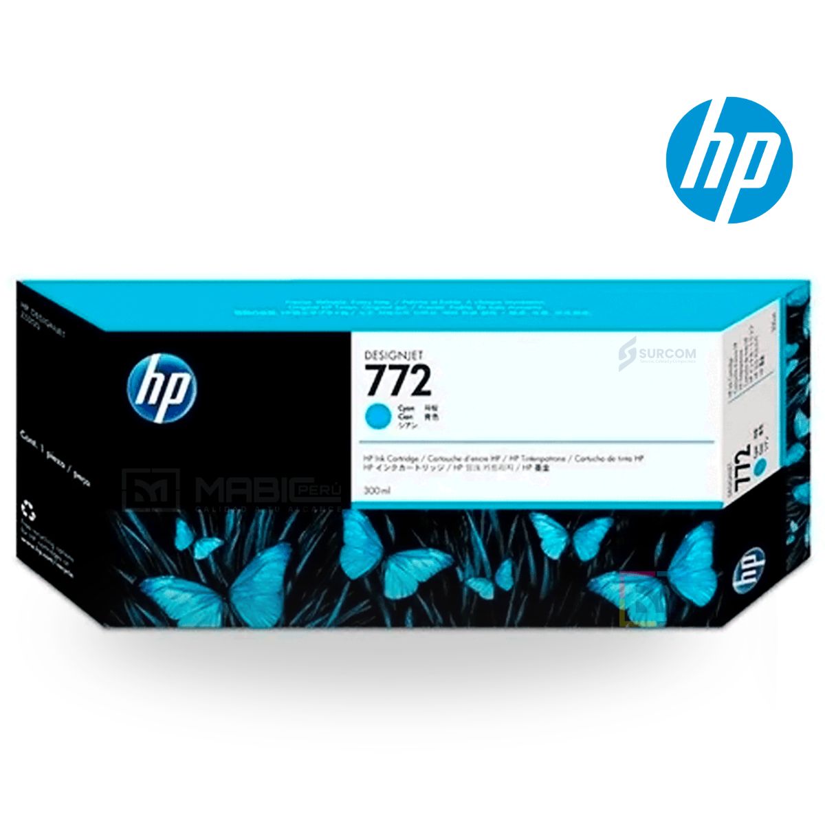 HP - Cartucho de Tinta HP 772 Cyan (CN636A) Original 300 ml