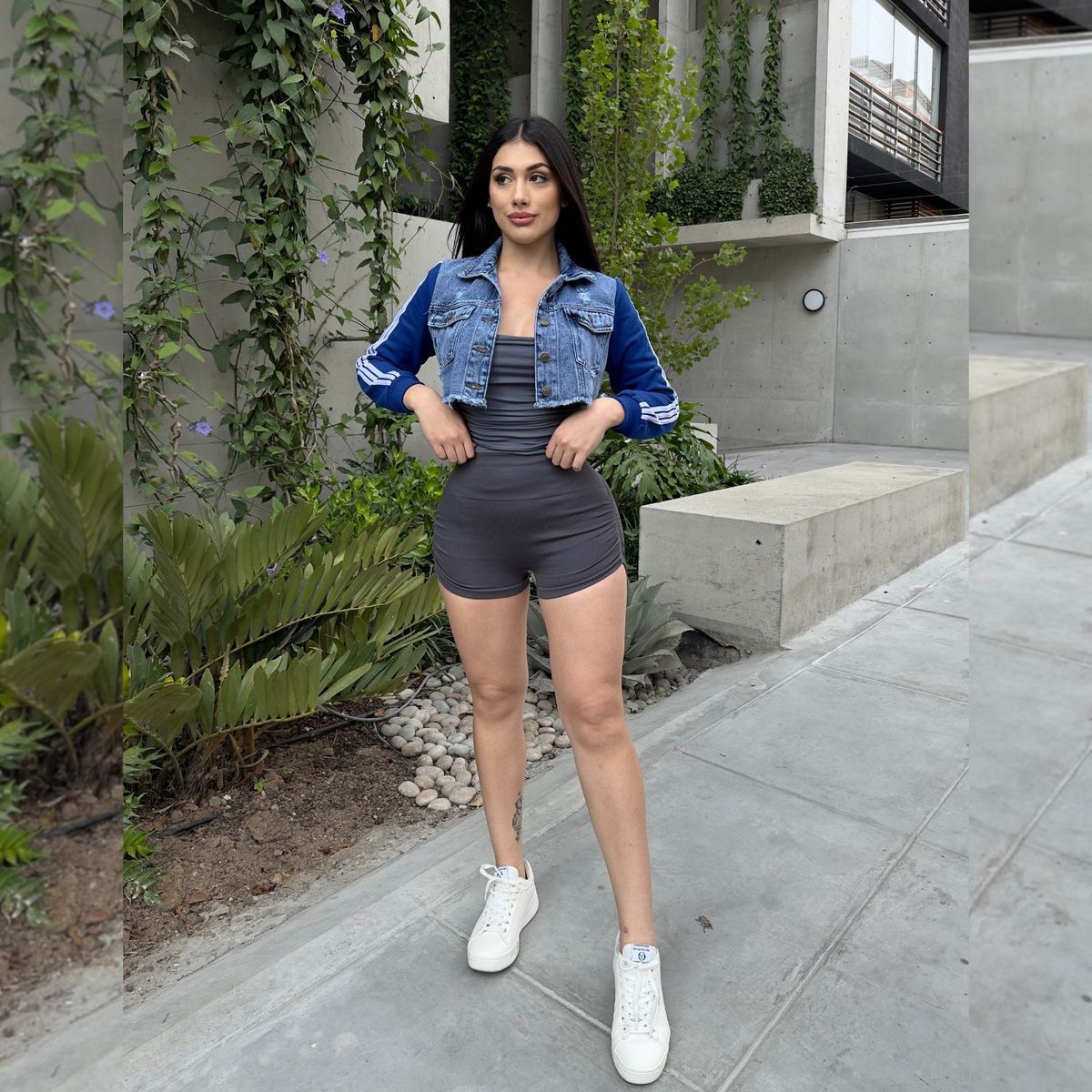 BENCUS JEANS - Casaca Track Jeans Mujer