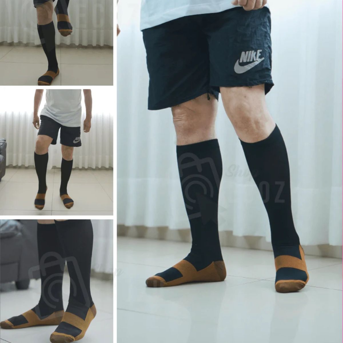 GENERICO - Medias de compresion antivarices talla S/M pack de 3 pares Negro