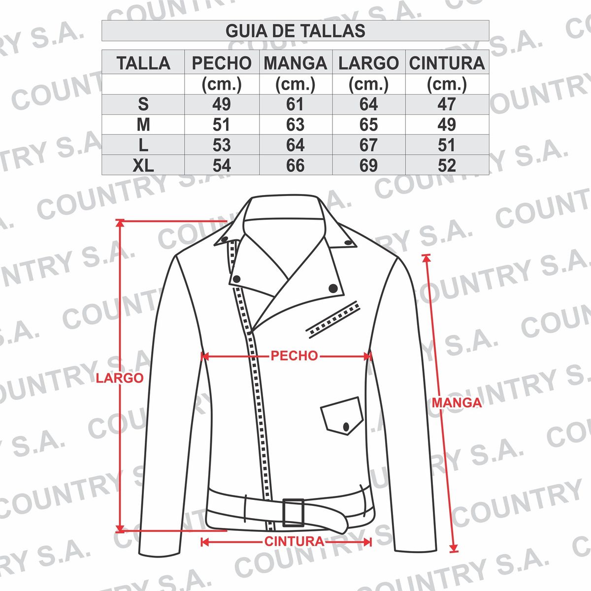 GENERICO - Casaca Biker para Hombre Cuero PU Slim Fit