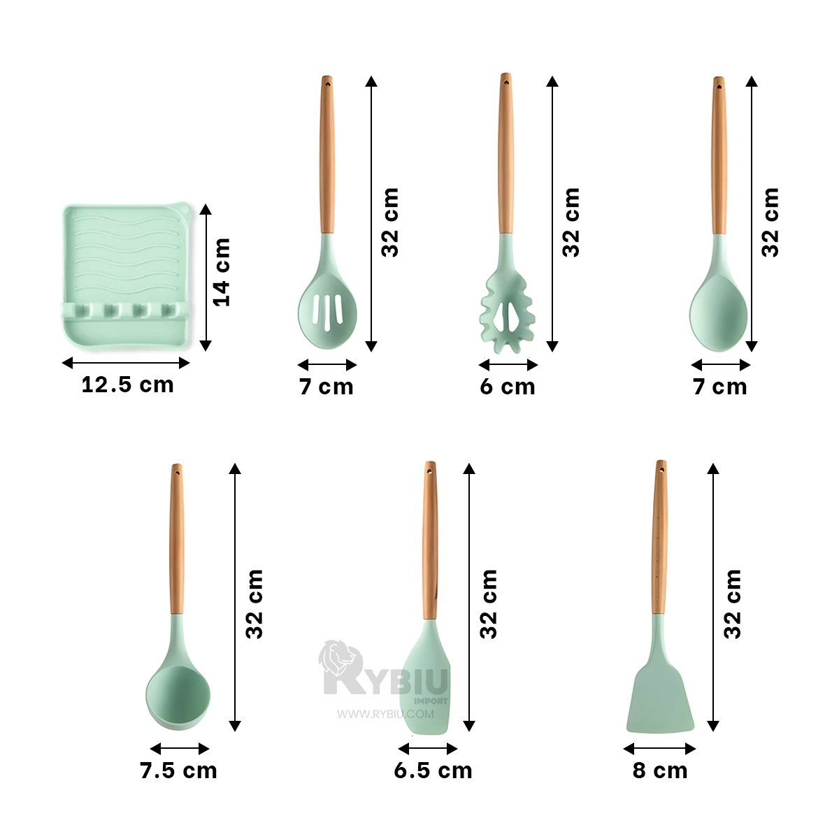 GENERICO - Combo de Espatulas en Verde Agua Y+Regalo Stickers