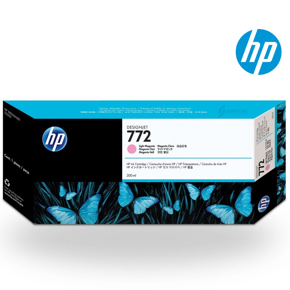 HP - Cartucho de Tinta HP 772 Light Magenta (CN631A) Original 300 ml