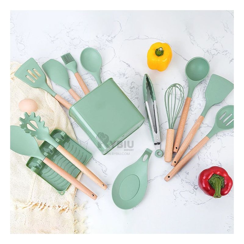 GENERICO - Set Ideal para Estufa en Color Verde Agua Y+Papel de Regalo