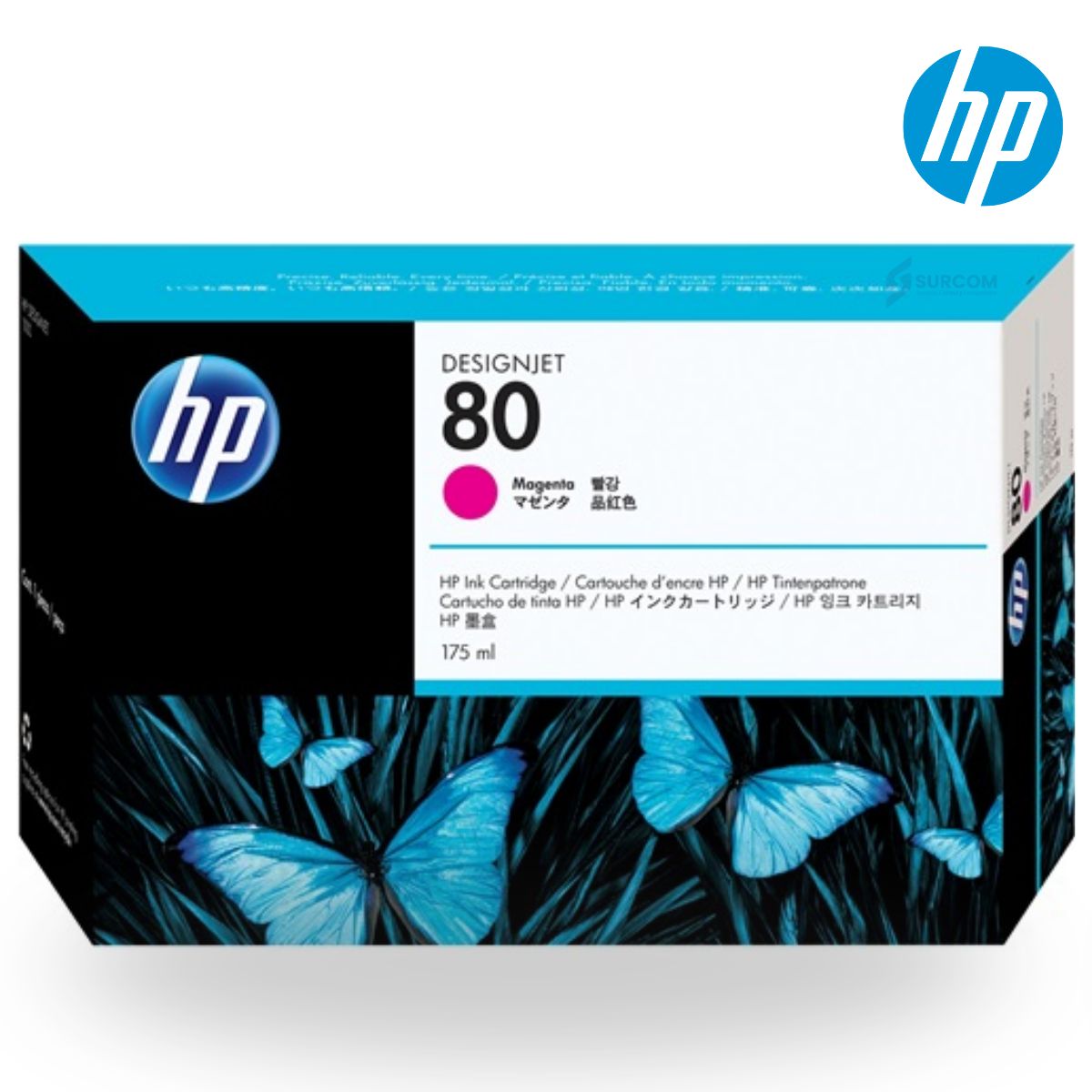 HP - Cartucho de Tinta HP 80 Magenta Original de 350 ml